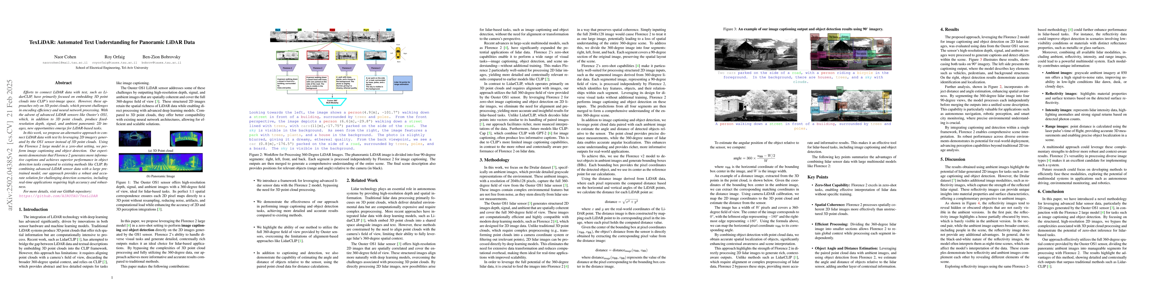 Thumbnail for TexLiDAR: Automated Text Understanding for Panoramic LiDAR Data