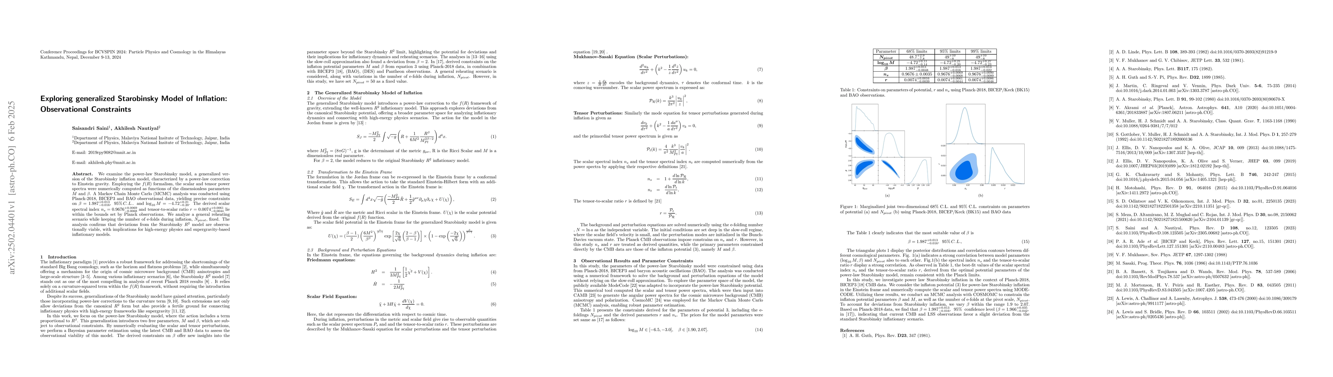Thumbnail for Exploring generalized Starobinsky Model of Inflation: Observational
  Constraints