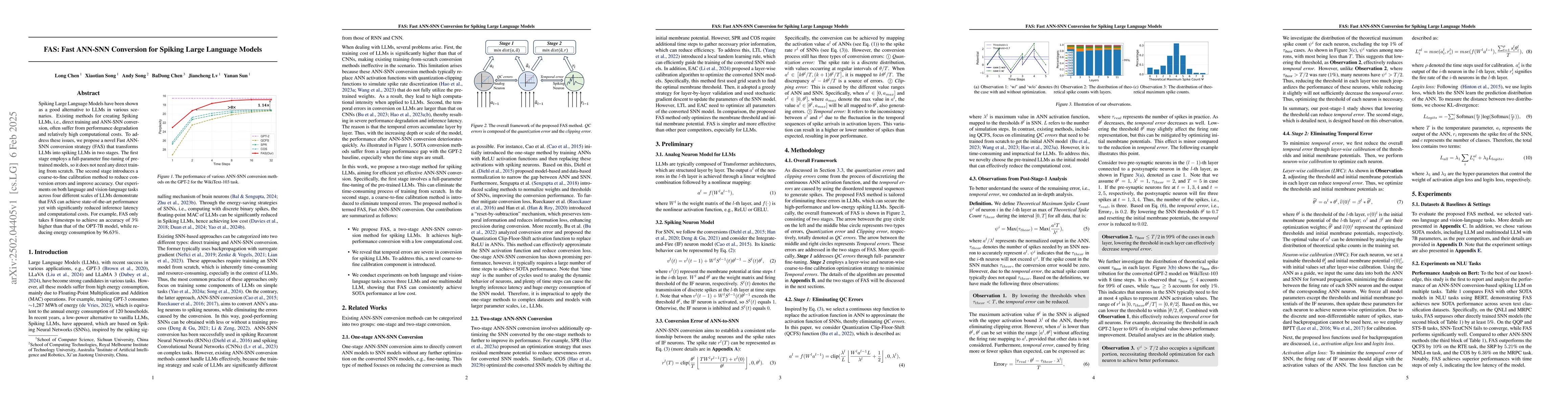 Thumbnail for FAS: Fast ANN-SNN Conversion for Spiking Large Language Models