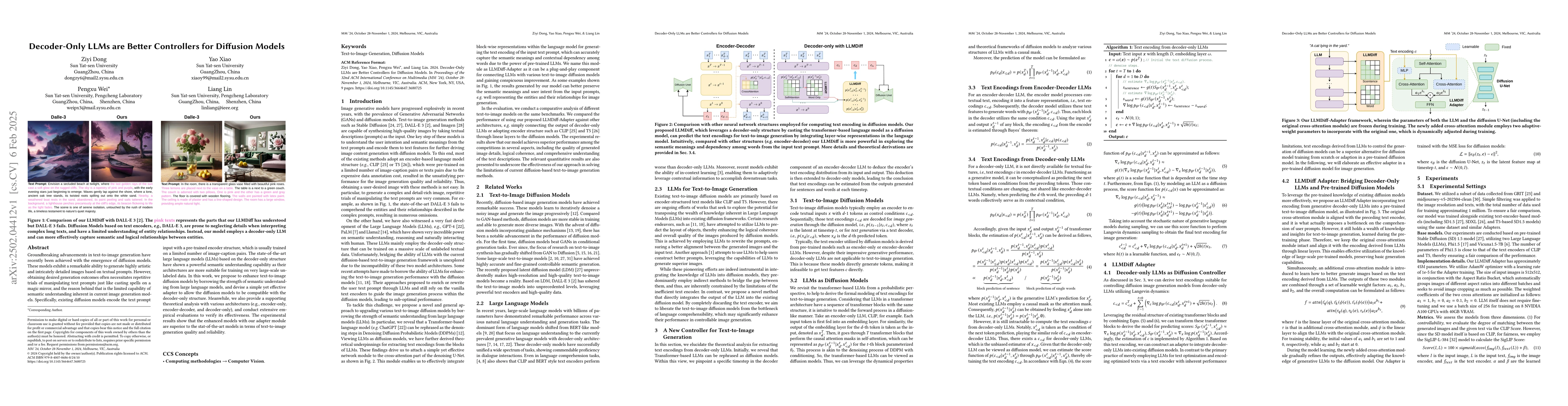 Thumbnail for Decoder-Only LLMs are Better Controllers for Diffusion Models