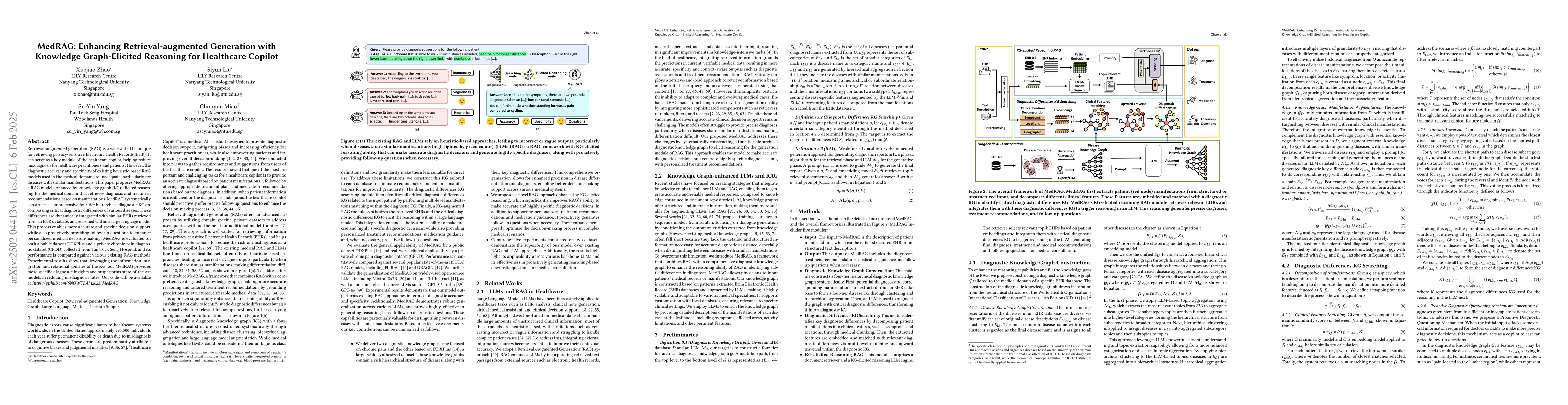 Thumbnail for MedRAG: Enhancing Retrieval-augmented Generation with Knowledge
  Graph-Elicited Reasoning for Healthcare Copilot