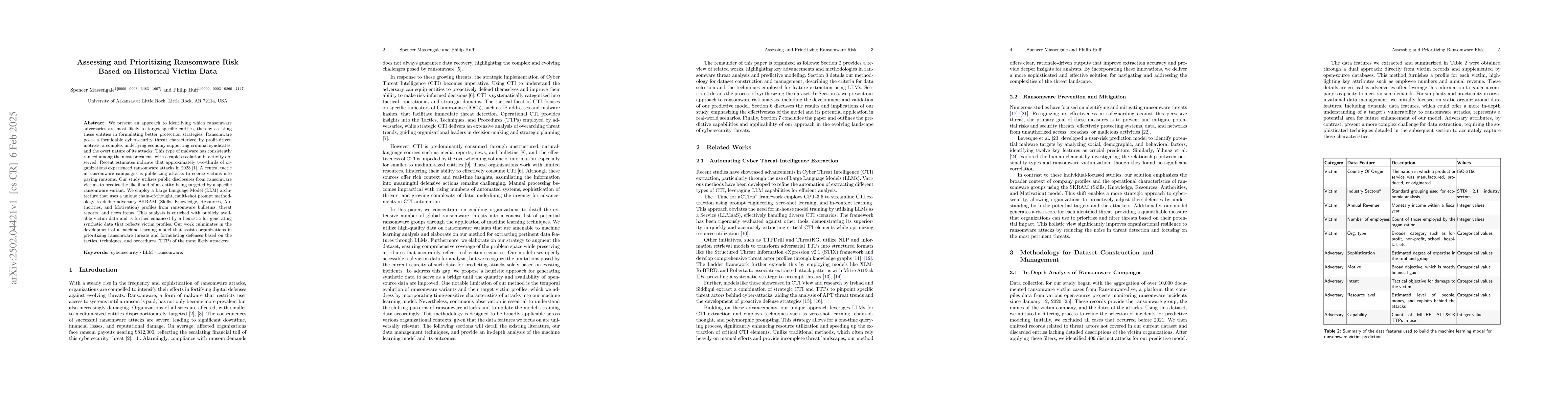 Thumbnail for Assessing and Prioritizing Ransomware Risk Based on Historical Victim
  Data