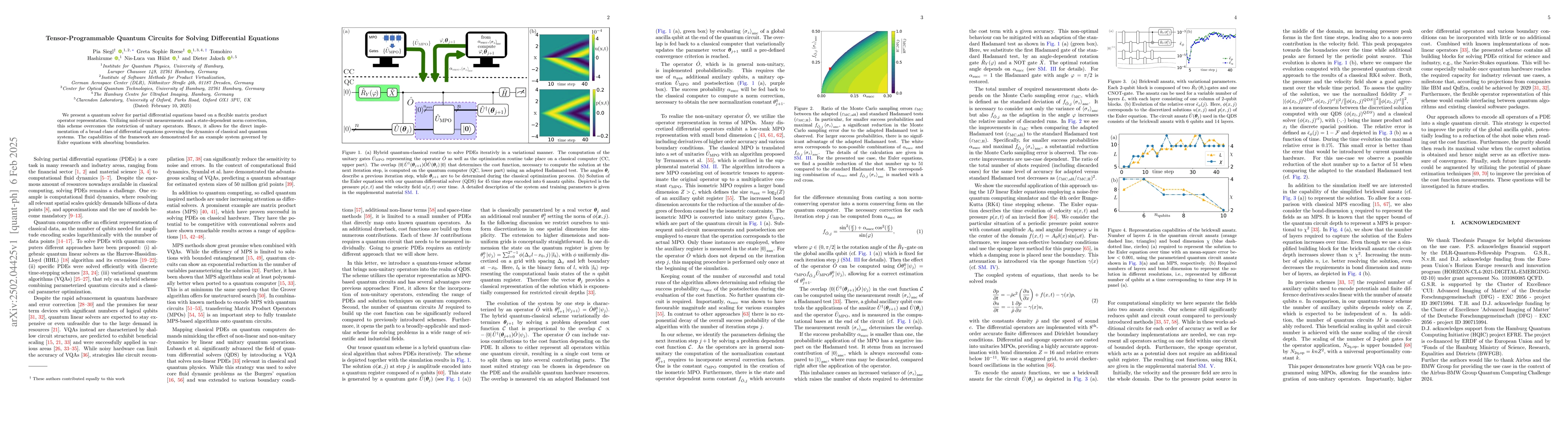 Thumbnail for Tensor-Programmable Quantum Circuits for Solving Differential Equations