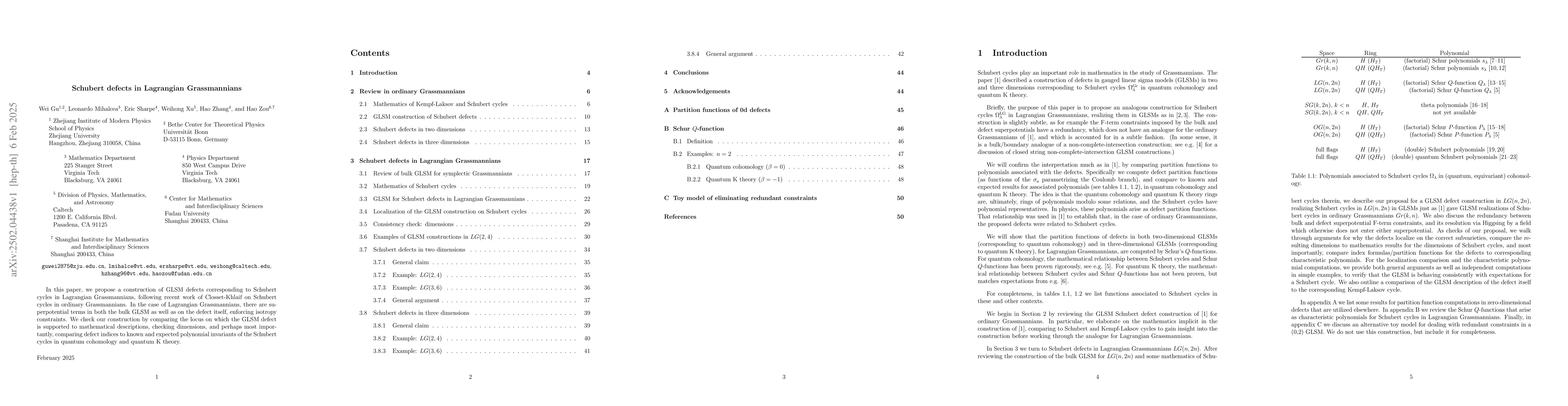 Thumbnail for Schubert defects in Lagrangian Grassmannians