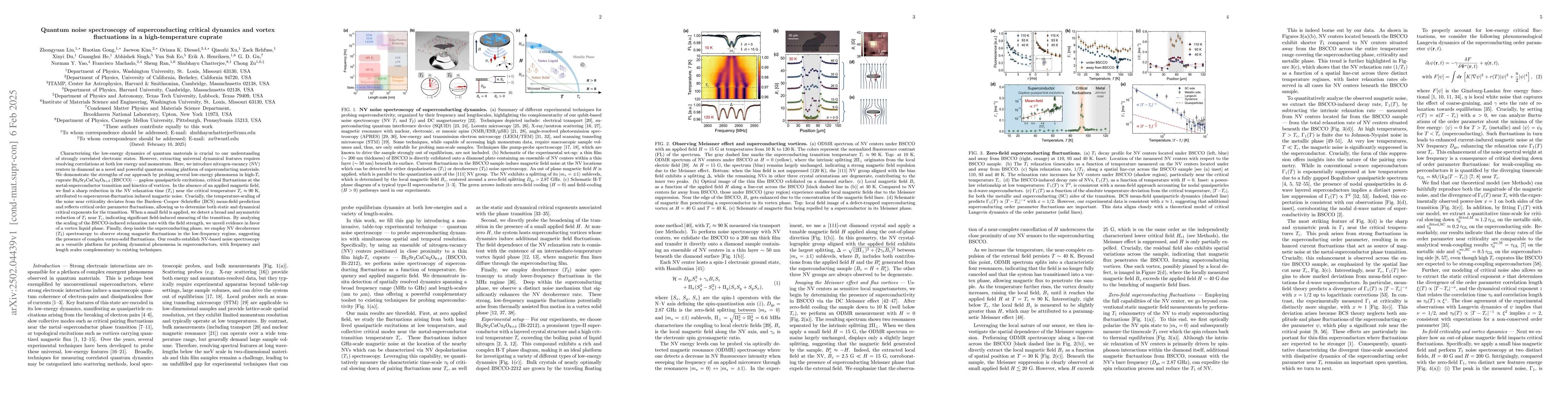 Thumbnail for Quantum noise spectroscopy of superconducting critical dynamics and
  vortex fluctuations in a high-temperature cuprate