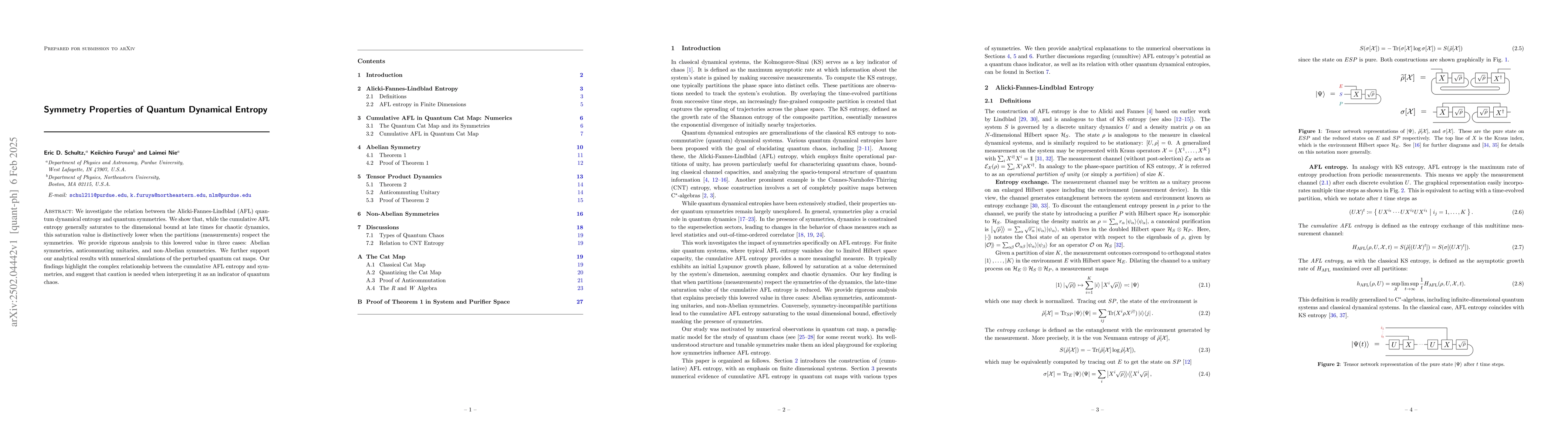 Thumbnail for Symmetry Properties of Quantum Dynamical Entropy