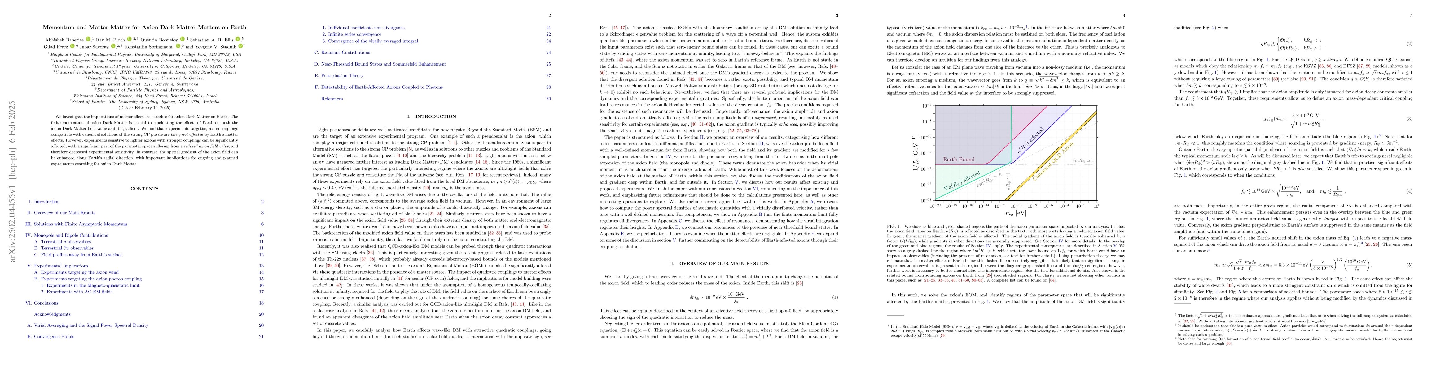 Thumbnail for Momentum and Matter Matter for Axion Dark Matter Matters on Earth