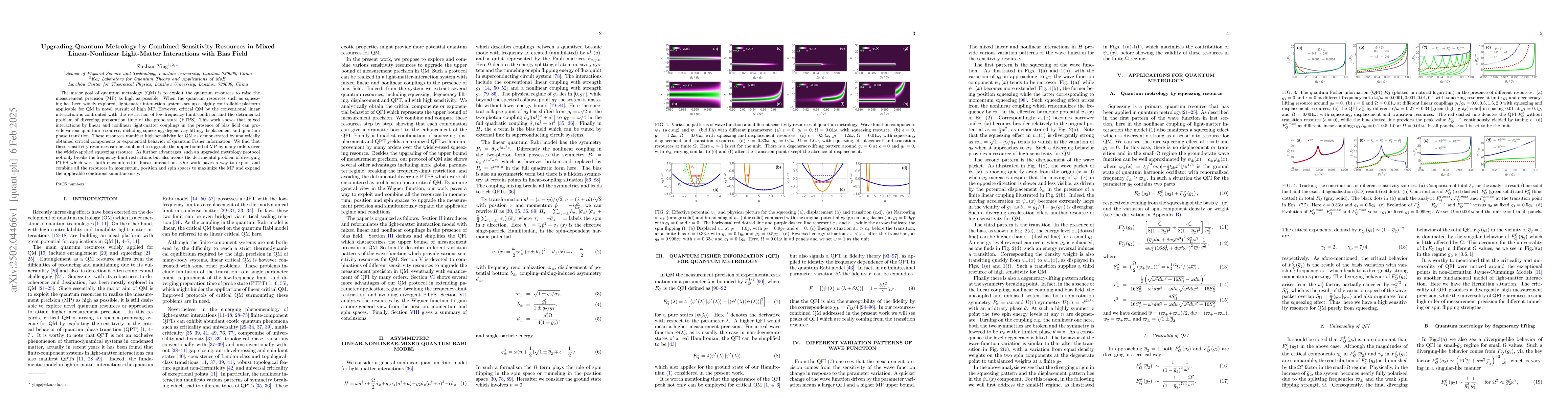 Thumbnail for Upgrading Quantum Metrology by Combined Sensitivity Resources in Mixed
  Linear-Nonlinear Light-Matter Interactions with Bias Field