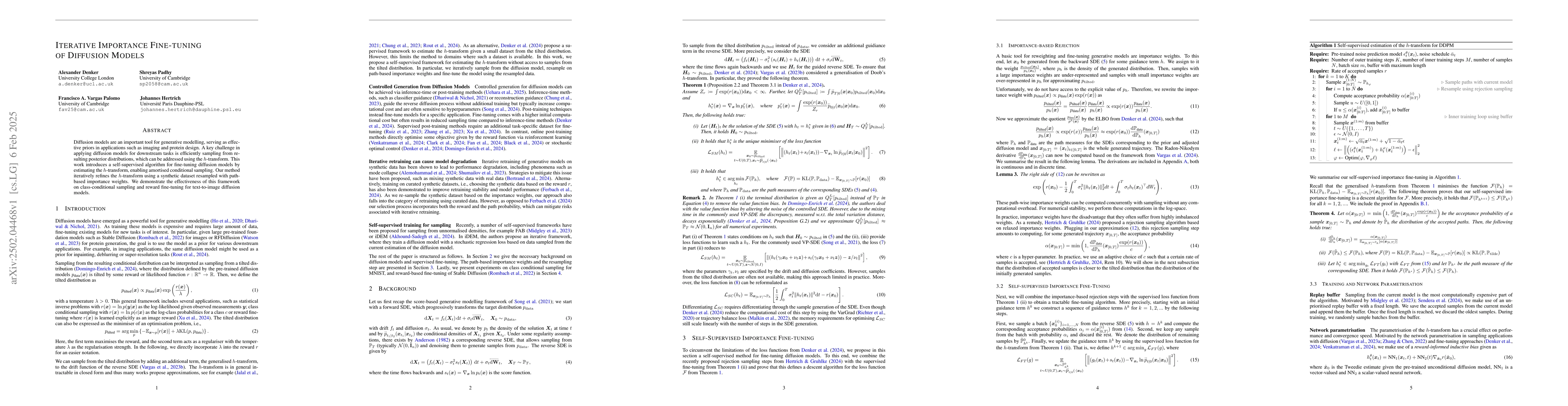 Thumbnail for Iterative Importance Fine-tuning of Diffusion Models