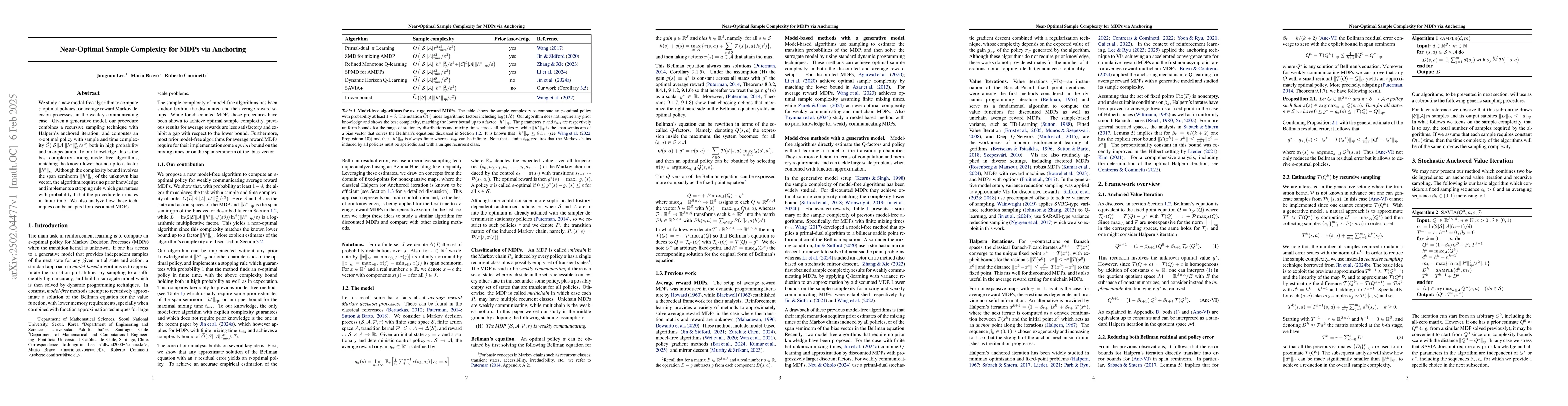 Thumbnail for Near-Optimal Sample Complexity for MDPs via Anchoring