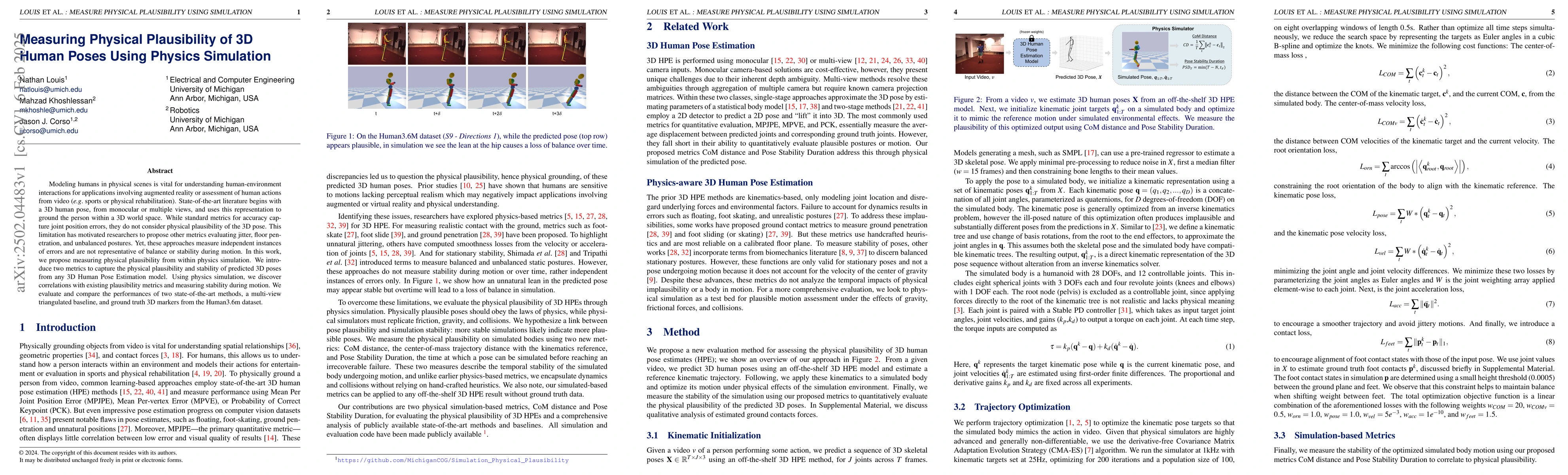 Thumbnail for Measuring Physical Plausibility of 3D Human Poses Using Physics
  Simulation