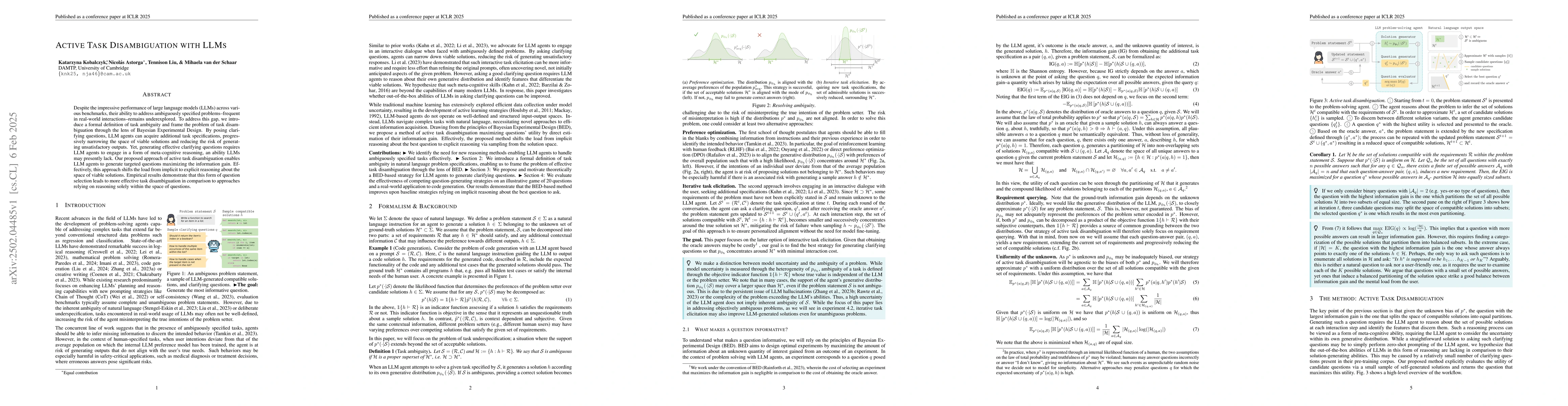 Thumbnail for Active Task Disambiguation with LLMs