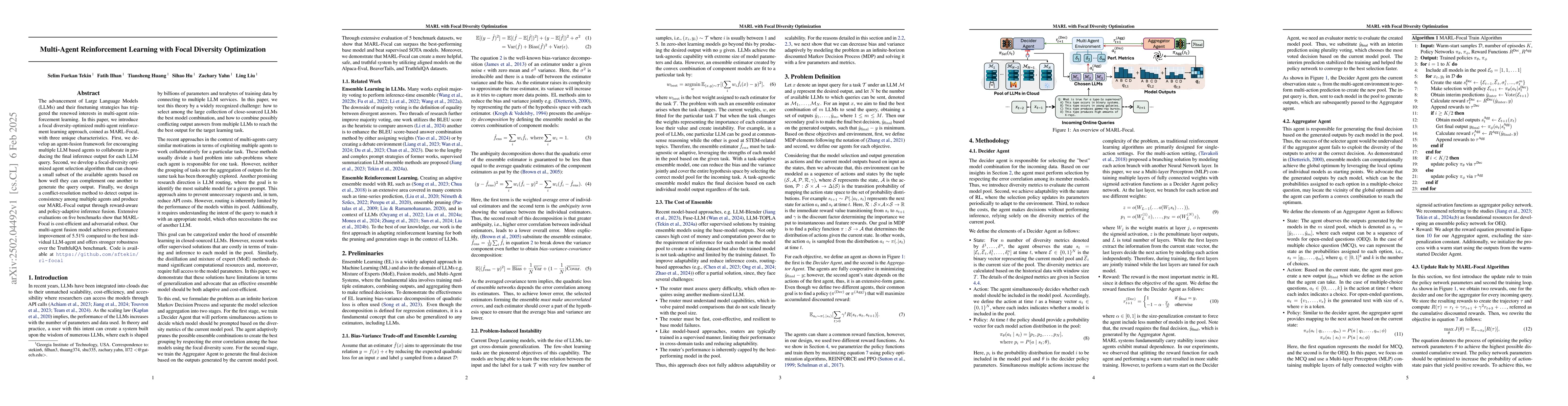 Thumbnail for Multi-Agent Reinforcement Learning with Focal Diversity Optimization