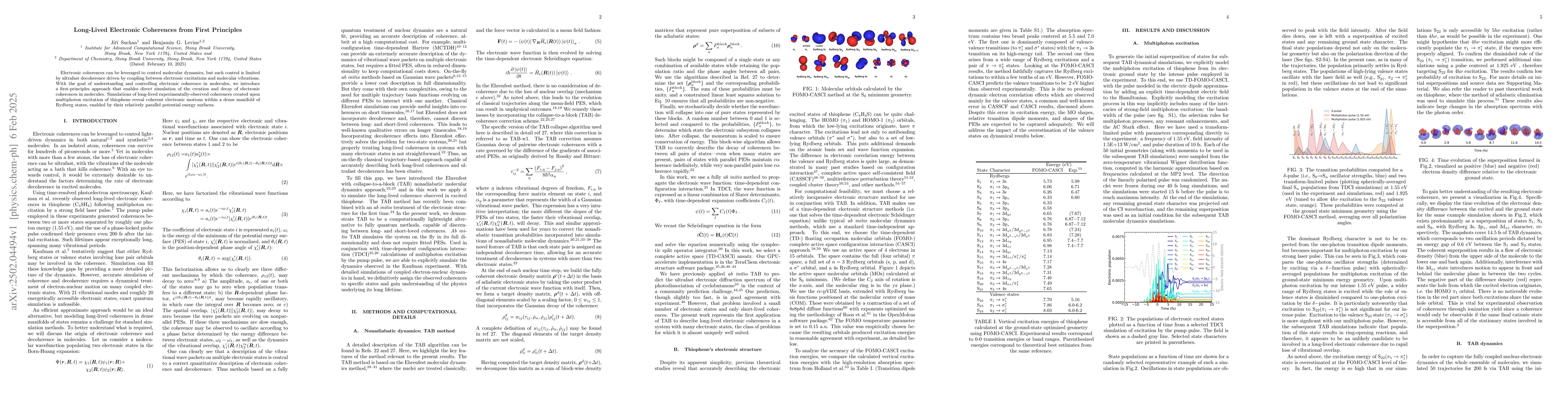 Thumbnail for Long-Lived Electronic Coherences from First Principles