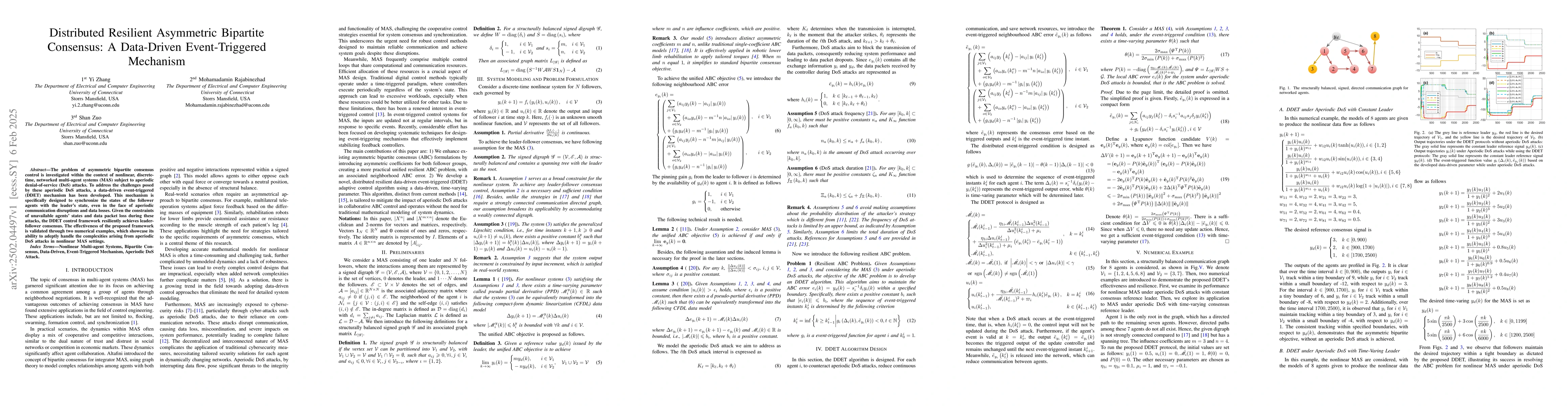 Thumbnail for Distributed Resilient Asymmetric Bipartite Consensus: A Data-Driven
  Event-Triggered Mechanism
