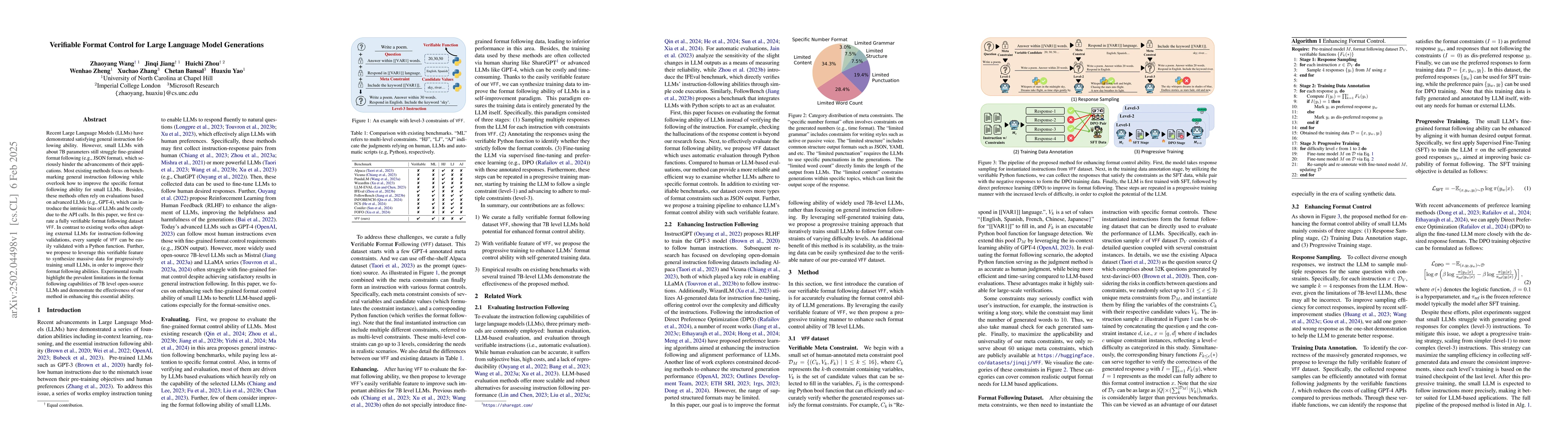Thumbnail for Verifiable Format Control for Large Language Model Generations