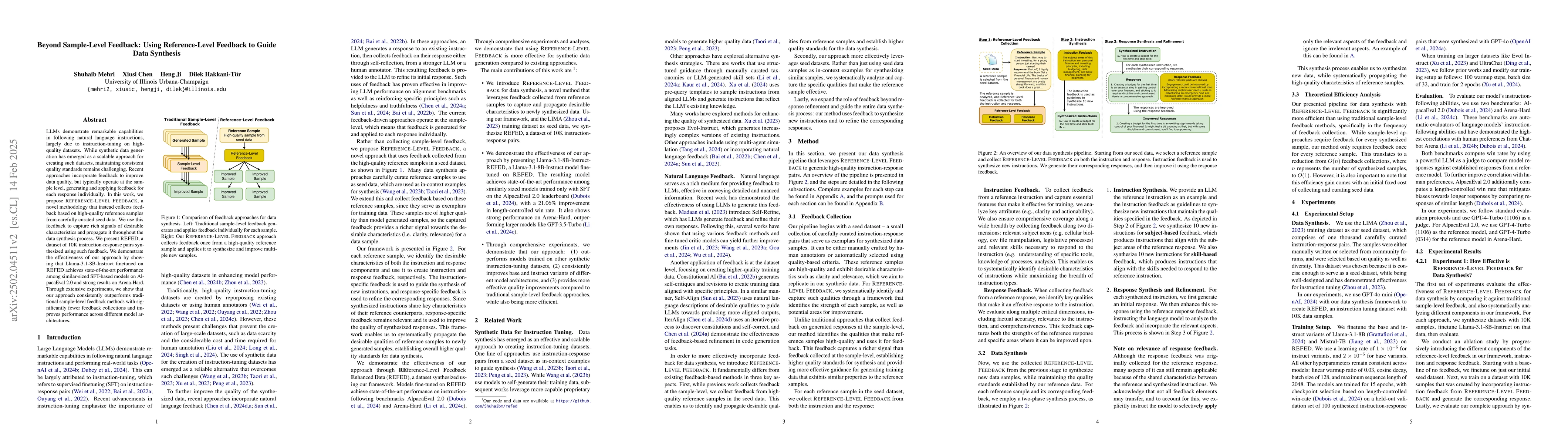 Thumbnail for Beyond Sample-Level Feedback: Using Reference-Level Feedback to Guide
  Data Synthesis