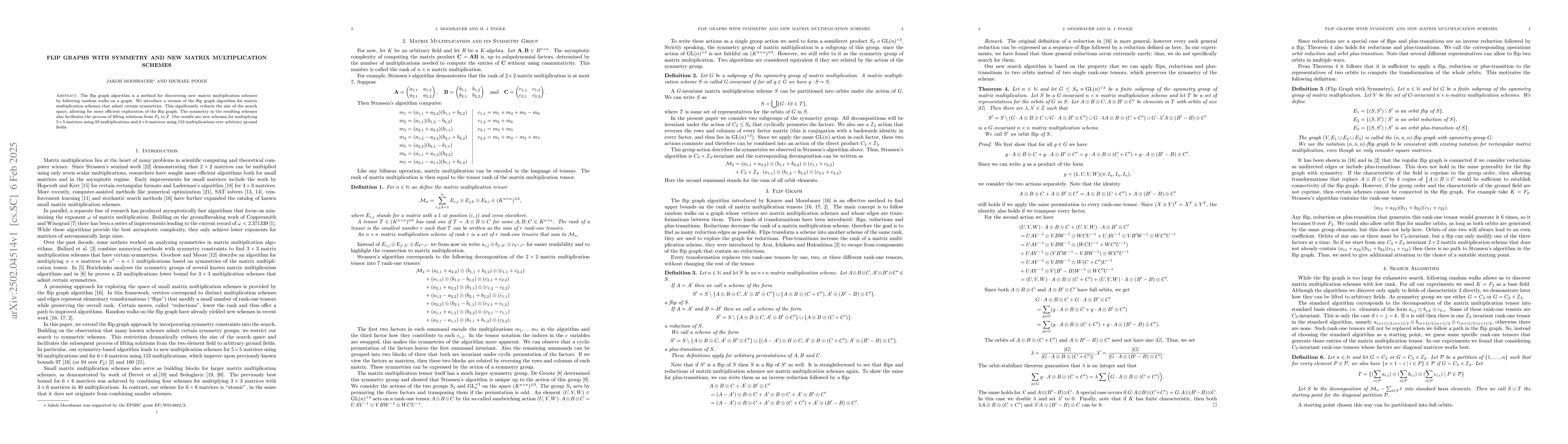Thumbnail for Flip Graphs with Symmetry and New Matrix Multiplication Schemes