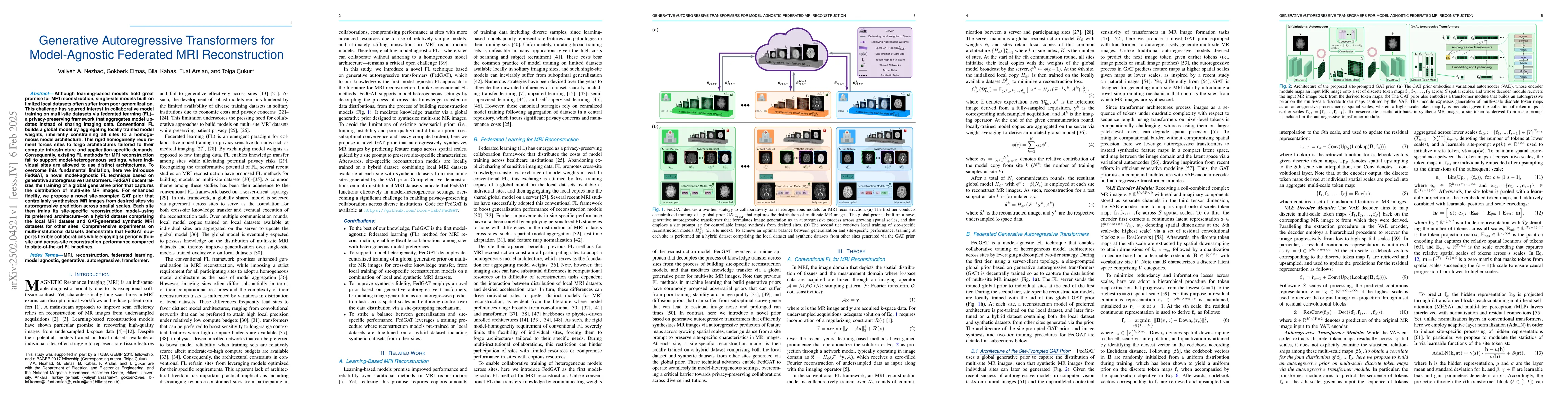 Thumbnail for Generative Autoregressive Transformers for Model-Agnostic Federated MRI
  Reconstruction