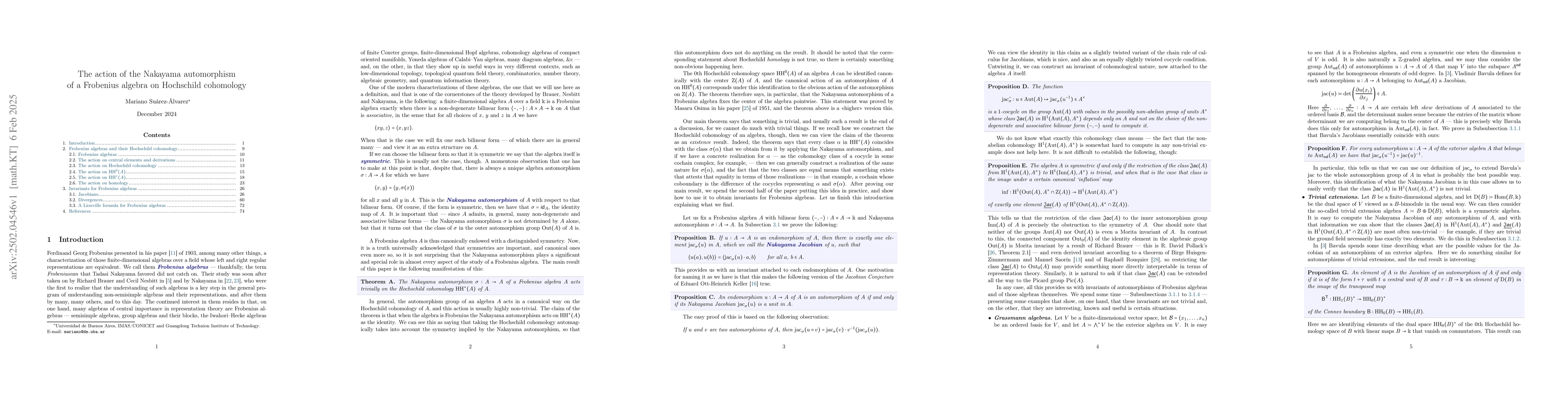 Thumbnail for The action of the Nakayama automorphism of a Frobenius algebra on
  Hochschild cohomology