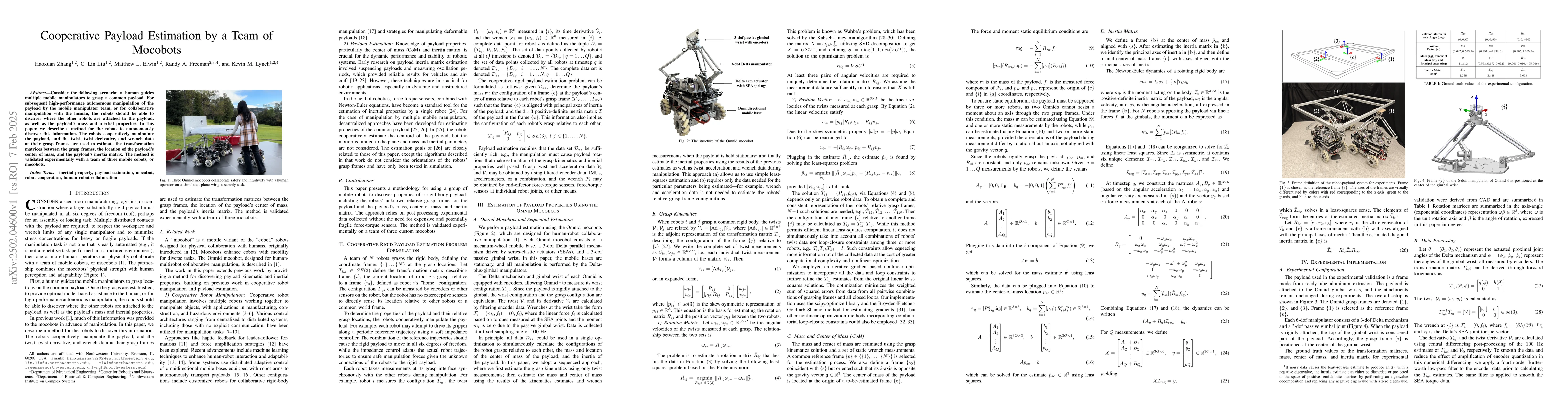 Thumbnail for Cooperative Payload Estimation by a Team of Mocobots