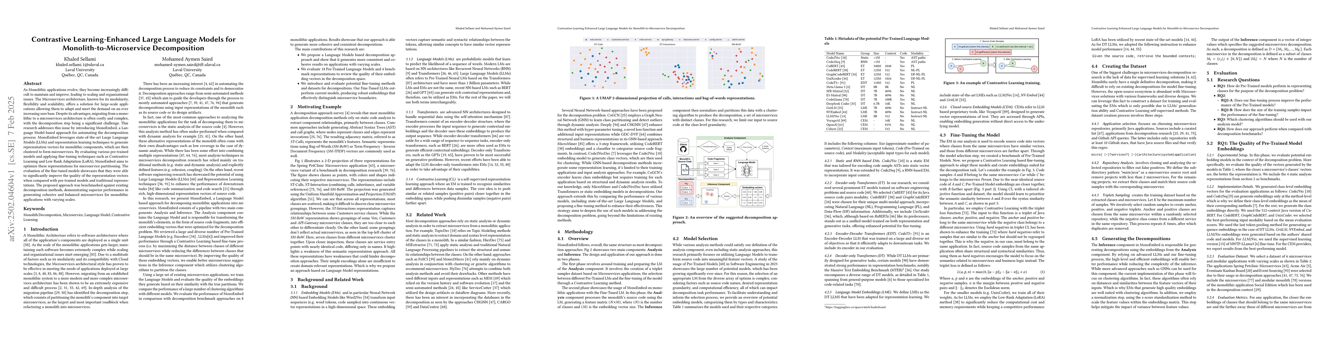 Thumbnail for Contrastive Learning-Enhanced Large Language Models for
  Monolith-to-Microservice Decomposition