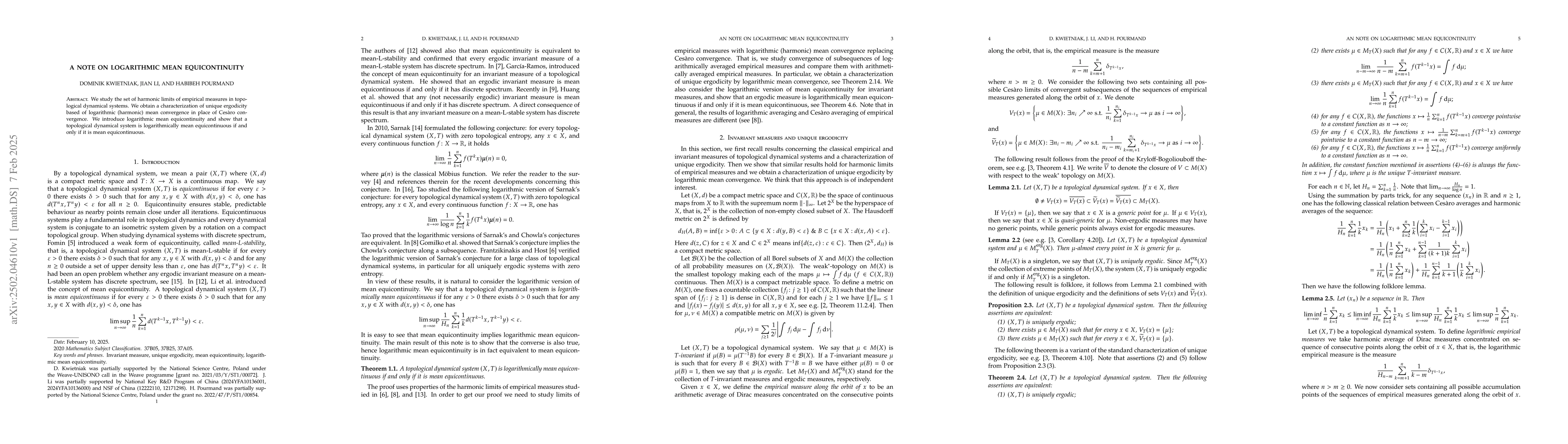 Thumbnail for A note on logarithmic mean equicontinuity