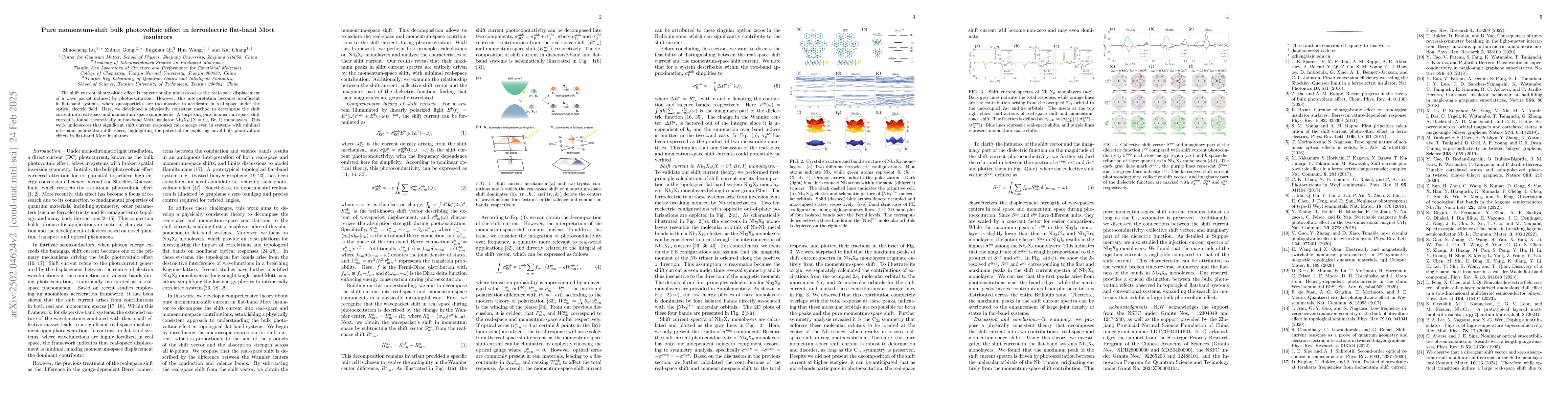Thumbnail for Pure momentum-shift bulk photovoltaic effect in ferroelectric flat-band
  Mott insulators