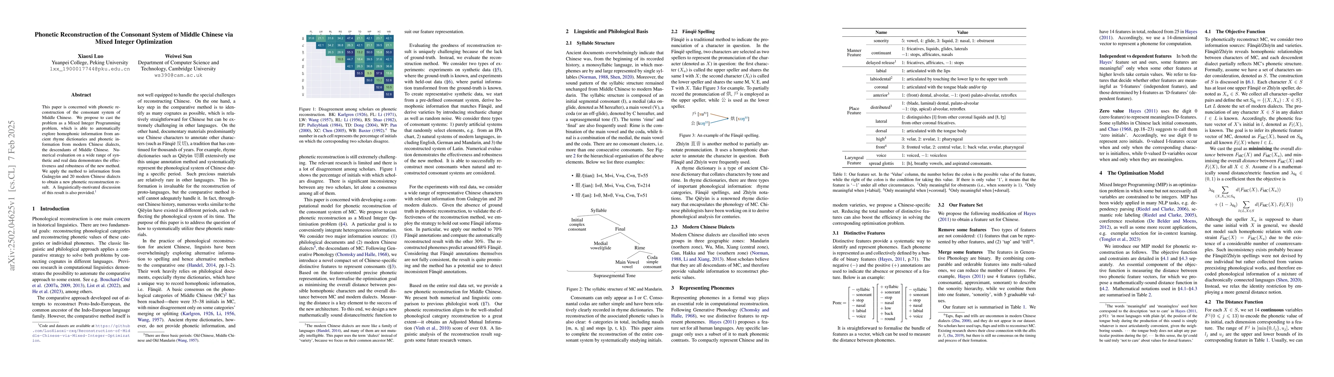 Thumbnail for Phonetic Reconstruction of the Consonant System of Middle Chinese via
  Mixed Integer Optimization