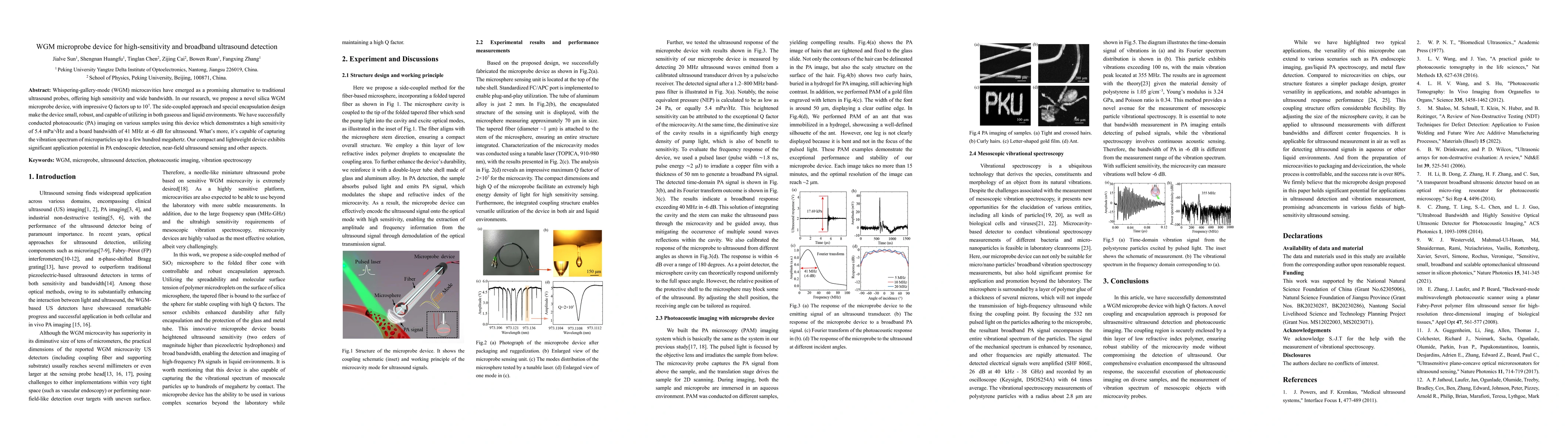 Thumbnail for WGM microprobe device for high-sensitivity and broadband ultrasound
  detection