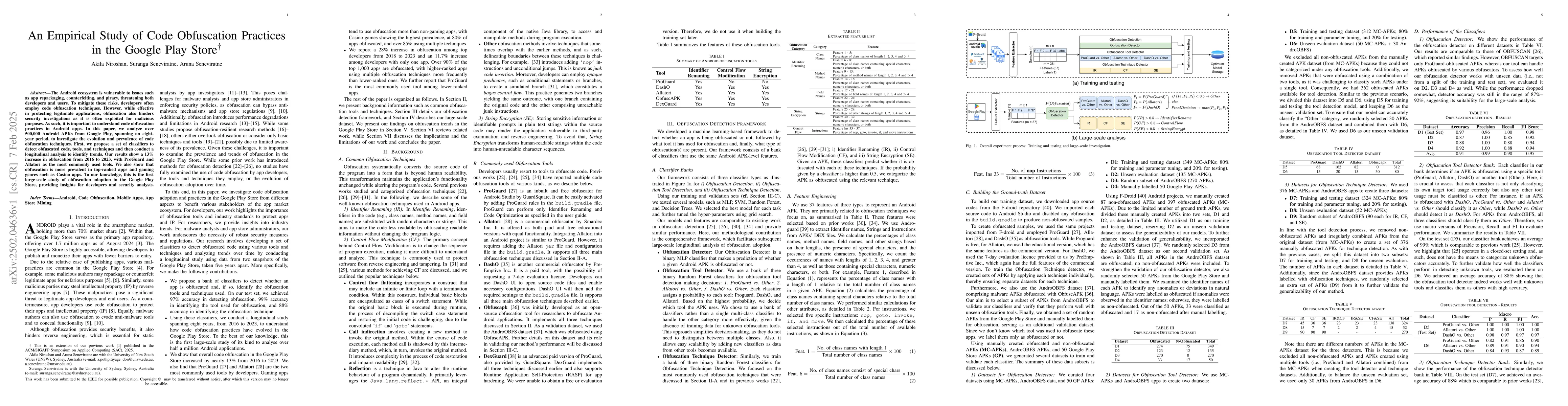 Thumbnail for An Empirical Study of Code Obfuscation Practices in the Google Play
  Store