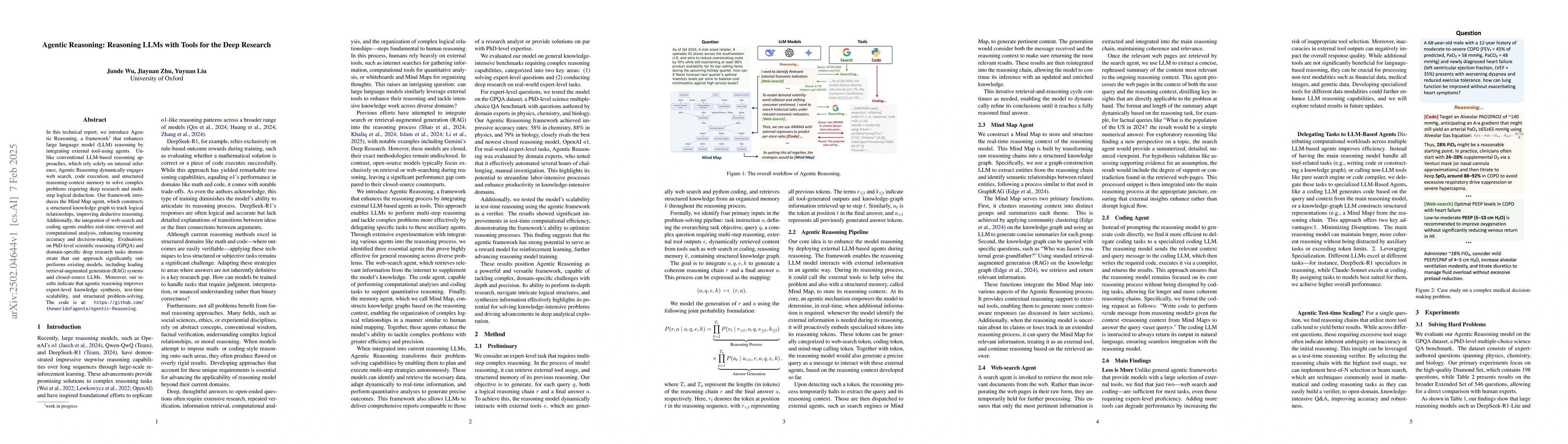 Thumbnail for Agentic Reasoning: Reasoning LLMs with Tools for the Deep Research