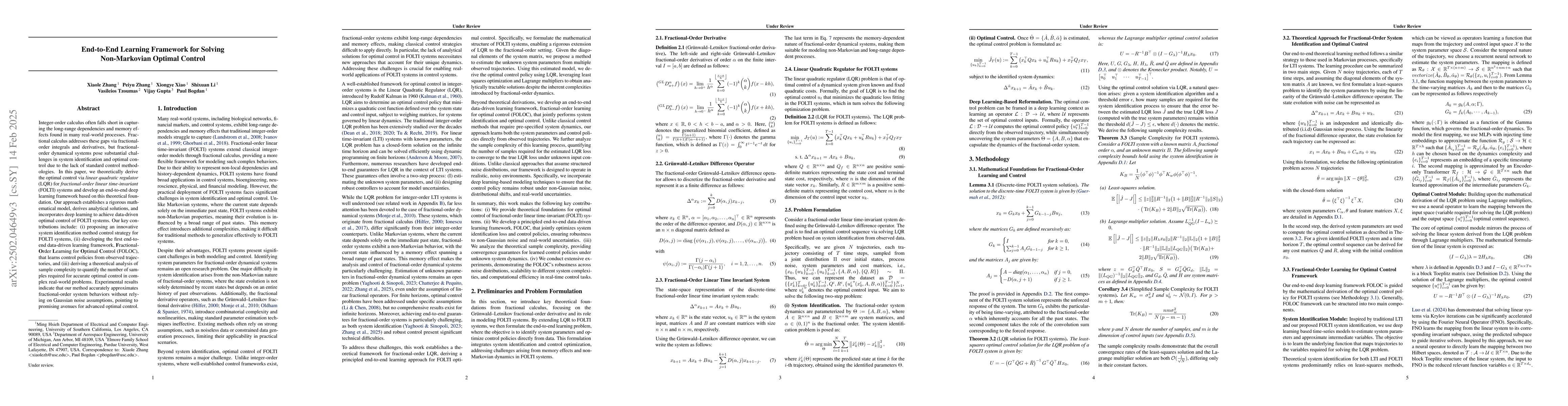 Thumbnail for End-to-End Learning Framework for Solving Non-Markovian Optimal Control