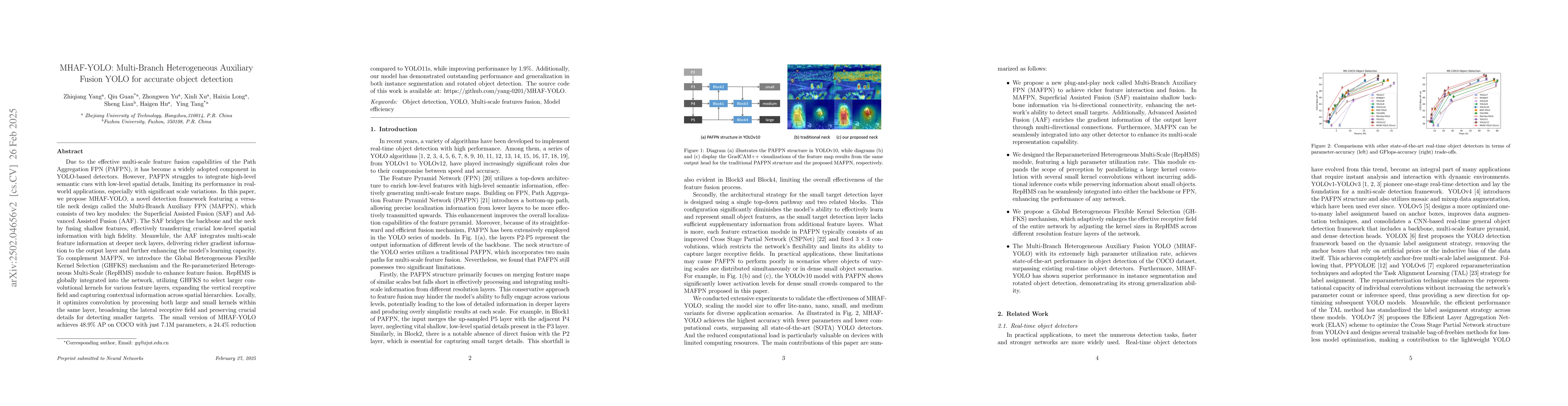 Thumbnail for MHAF-YOLO: Multi-Branch Heterogeneous Auxiliary Fusion YOLO for accurate
  object detection