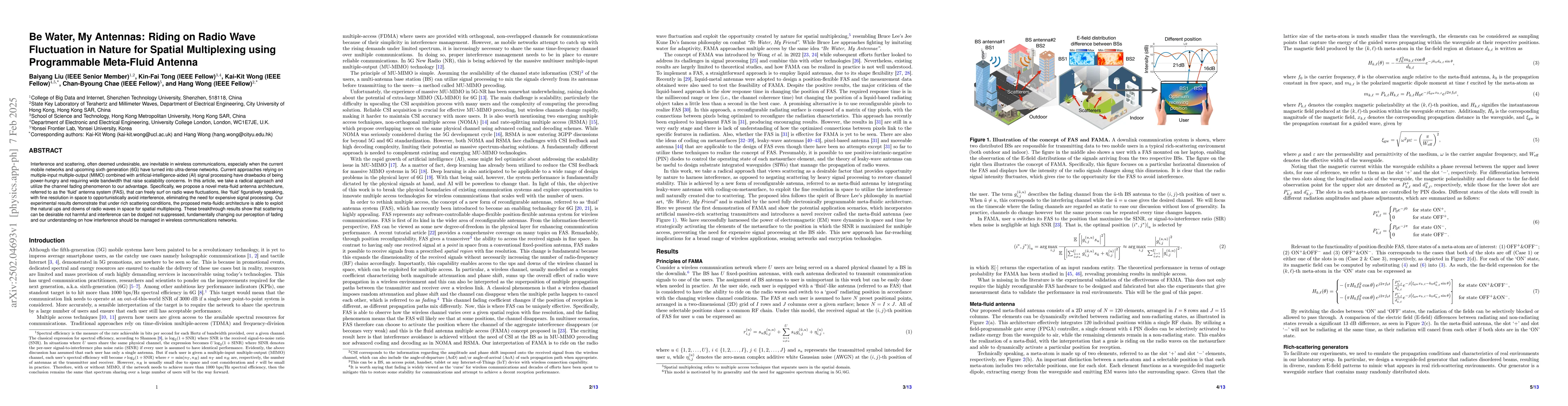 Thumbnail for Be Water, My Antennas: Riding on Radio Wave Fluctuation in Nature for
  Spatial Multiplexing using Programmable Meta-Fluid Antenna