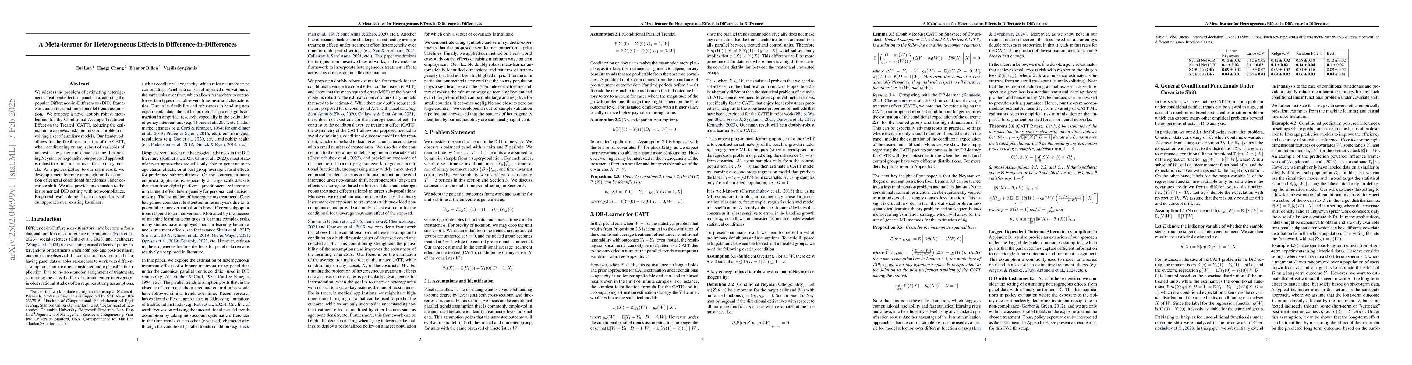 Thumbnail for A Meta-learner for Heterogeneous Effects in Difference-in-Differences