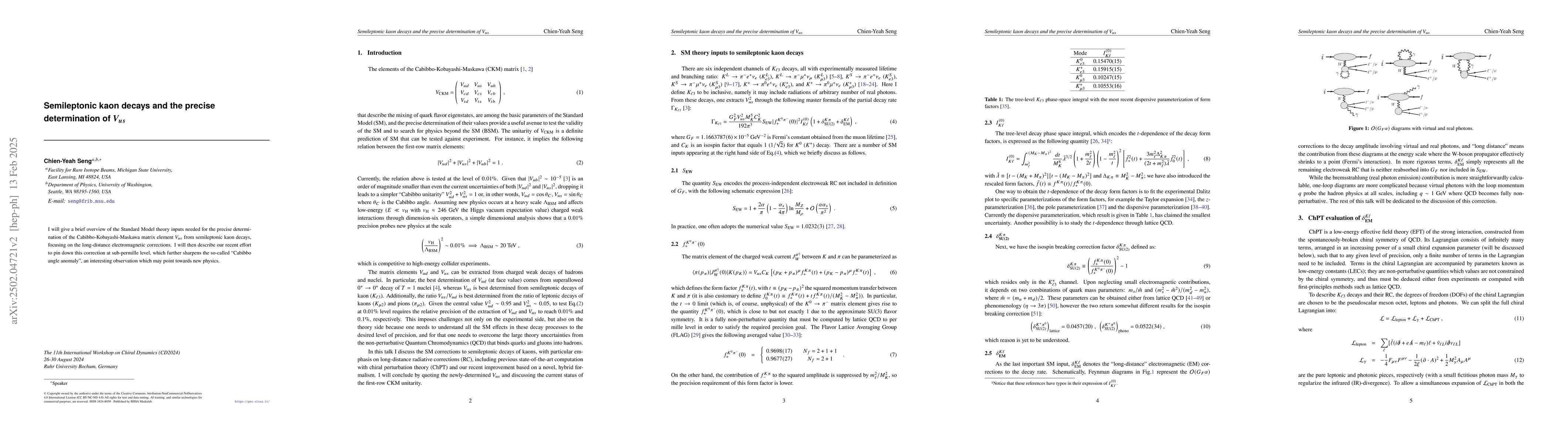 Thumbnail for Semileptonic kaon decays and the precise determination of $V_{us}$