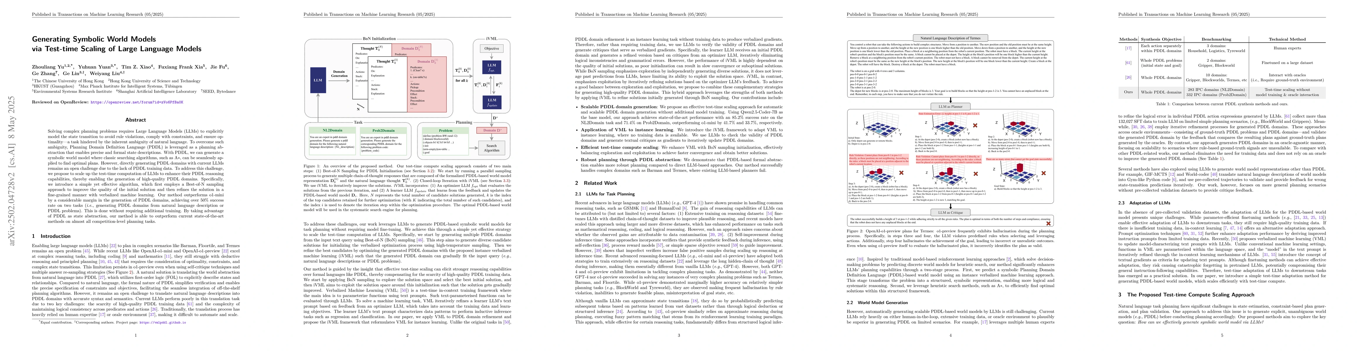 Thumbnail for Generating Symbolic World Models via Test-time Scaling of Large Language
  Models