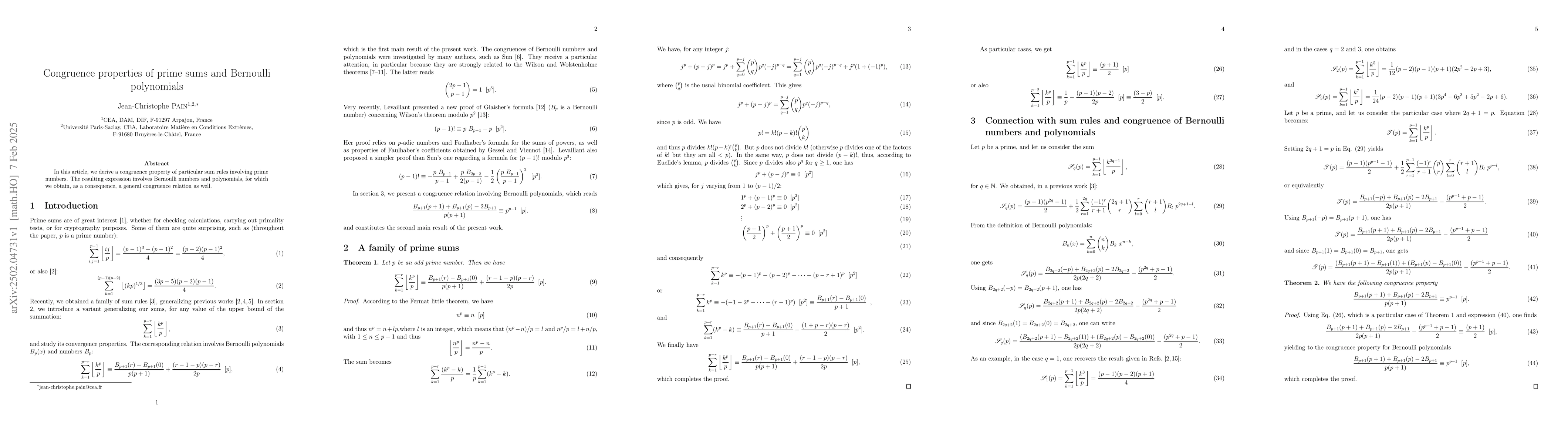 Thumbnail for Congruence properties of prime sums and Bernoulli polynomials