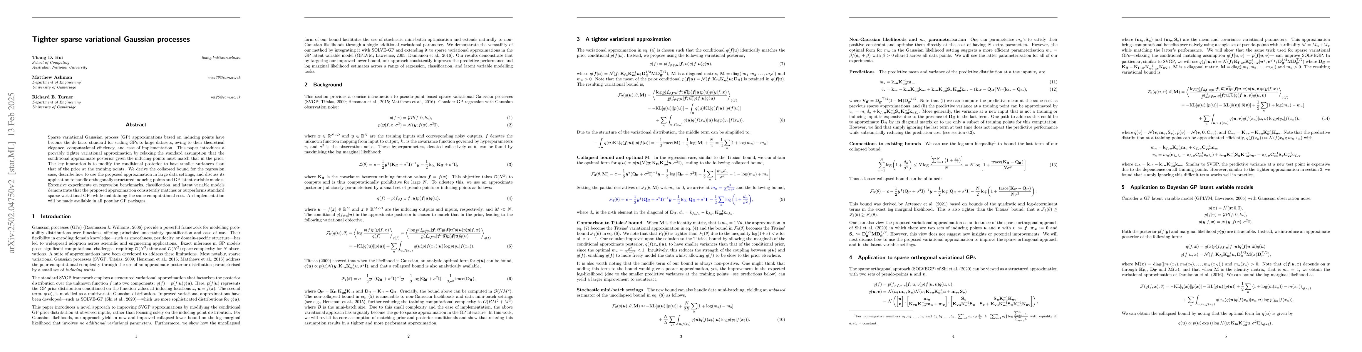 Thumbnail for Tighter sparse variational Gaussian processes