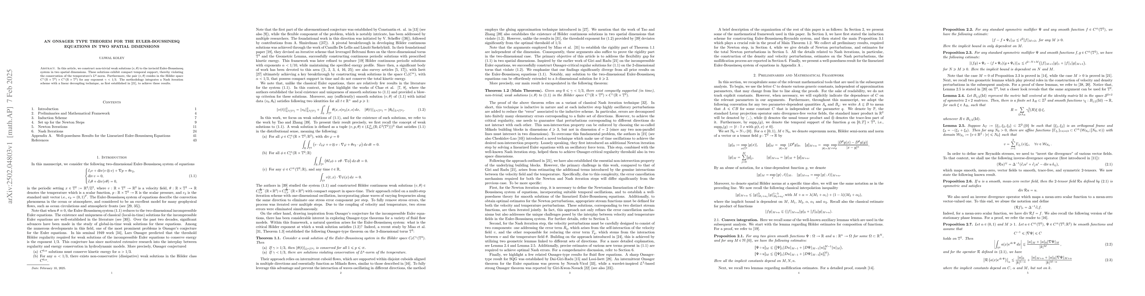 Thumbnail for An Onsager type theorem for the Euler-Boussinesq equations in two
  spatial dimensions