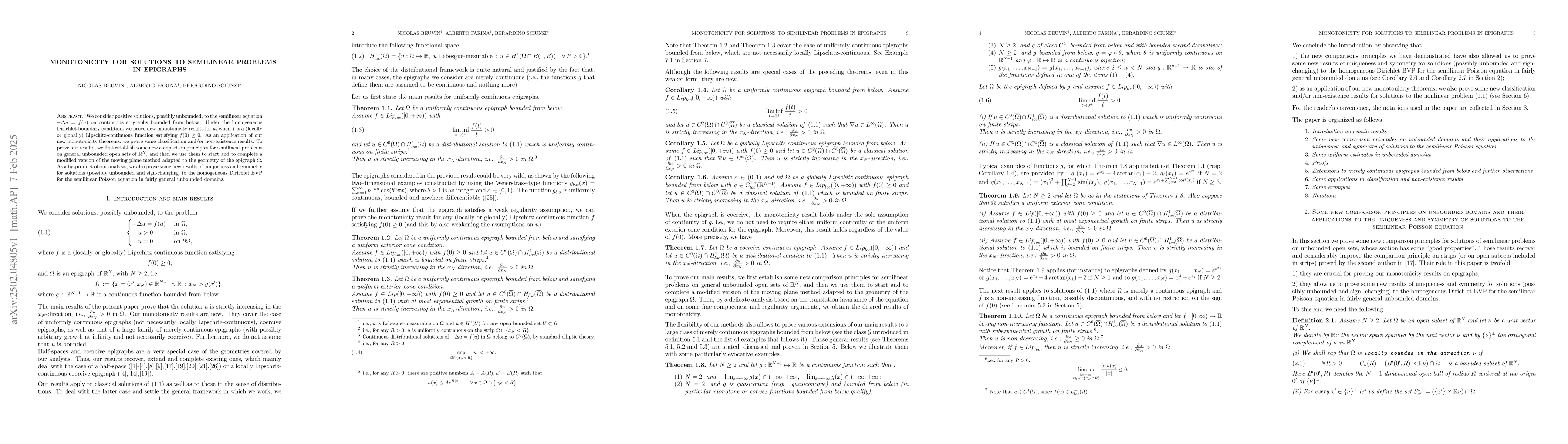 Thumbnail for Monotonicity for solutions to semilinear problems in epigraphs