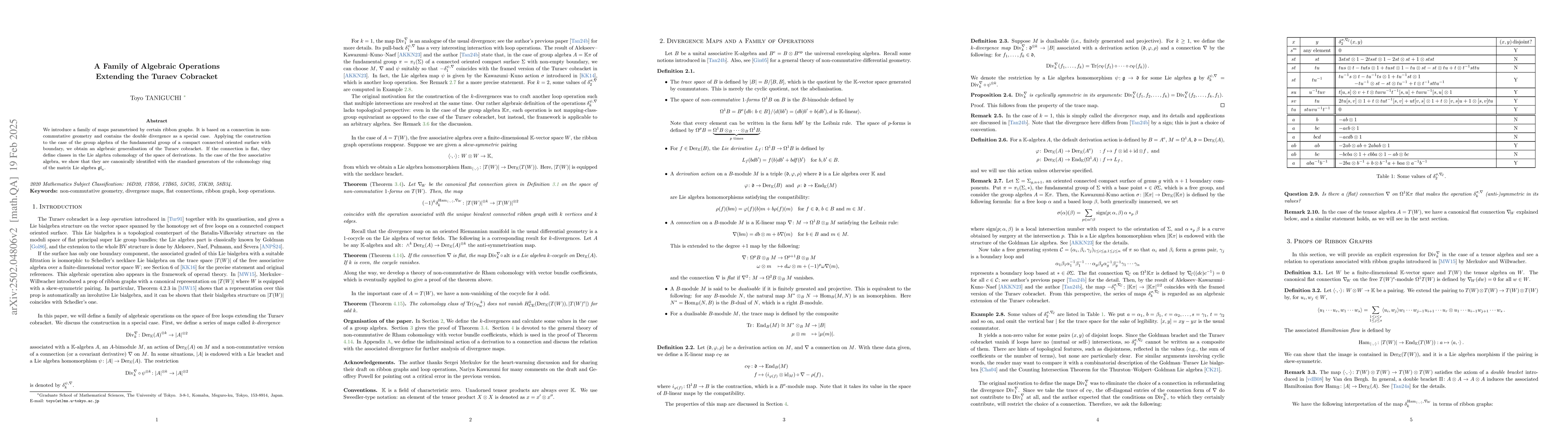 Thumbnail for A family of algebraic operations extending the Turaev cobracket