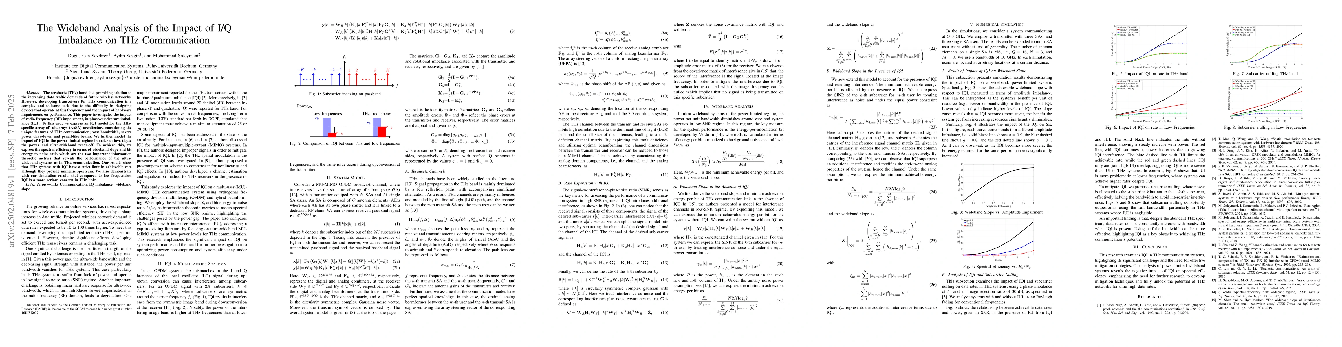 Thumbnail for The Wideband Analysis of the Impact of I/Q Imbalance on THz
  Communication
