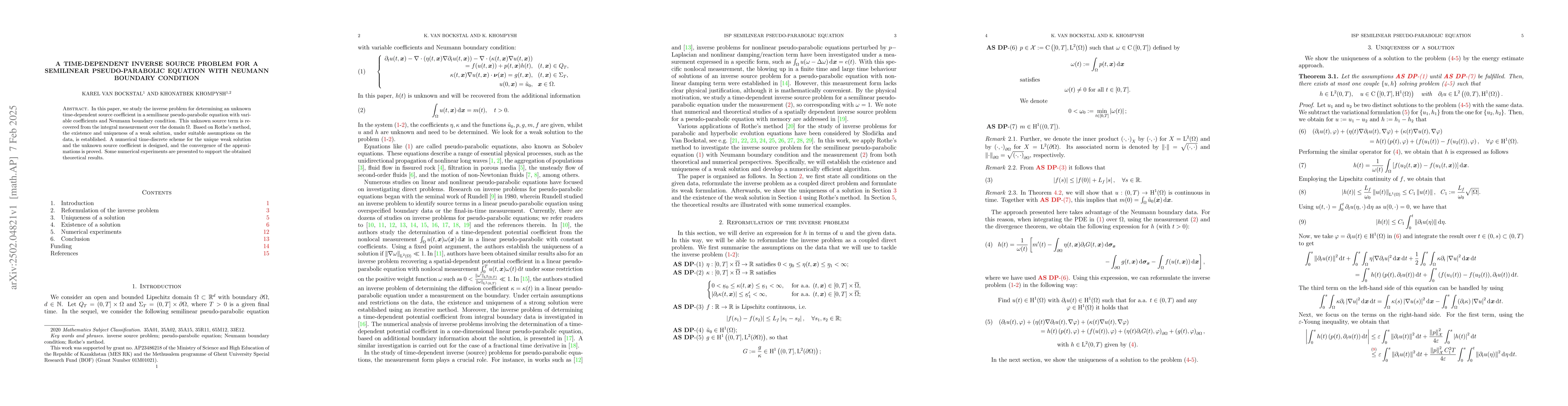 Thumbnail for A time-dependent inverse source problem for a semilinear
  pseudo-parabolic equation with Neumann boundary condition
