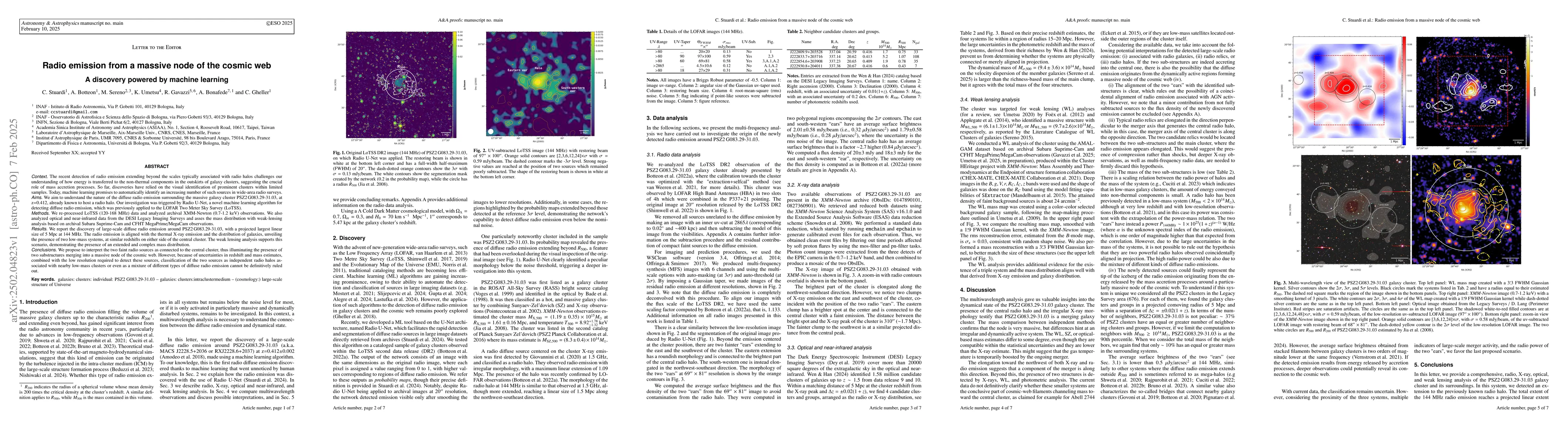 Thumbnail for Radio emission from a massive node of the cosmic web. A discovery
  powered by machine learning