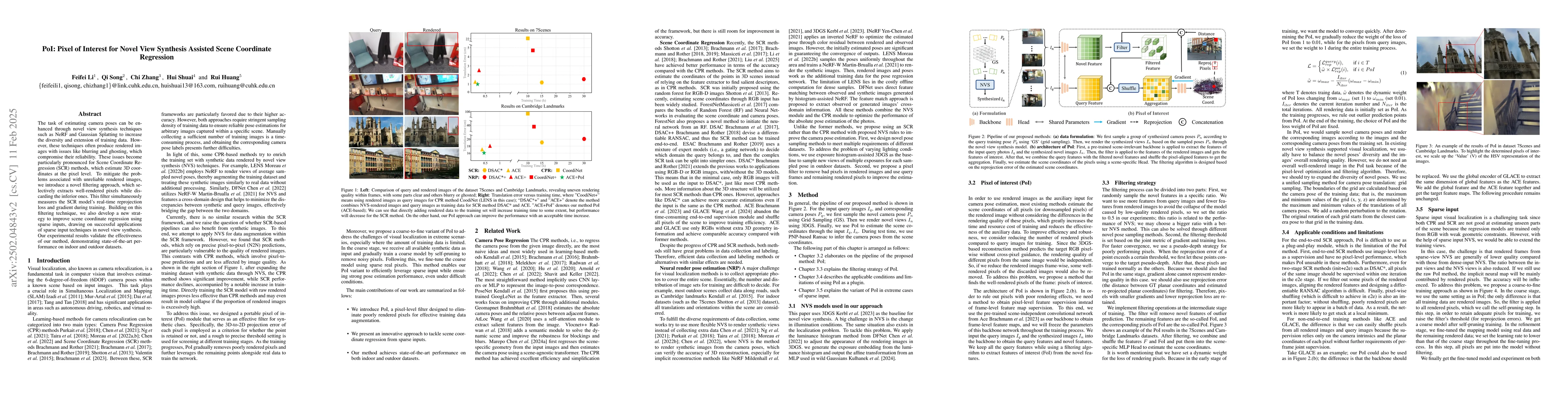 Thumbnail for PoI: Pixel of Interest for Novel View Synthesis Assisted Scene
  Coordinate Regression