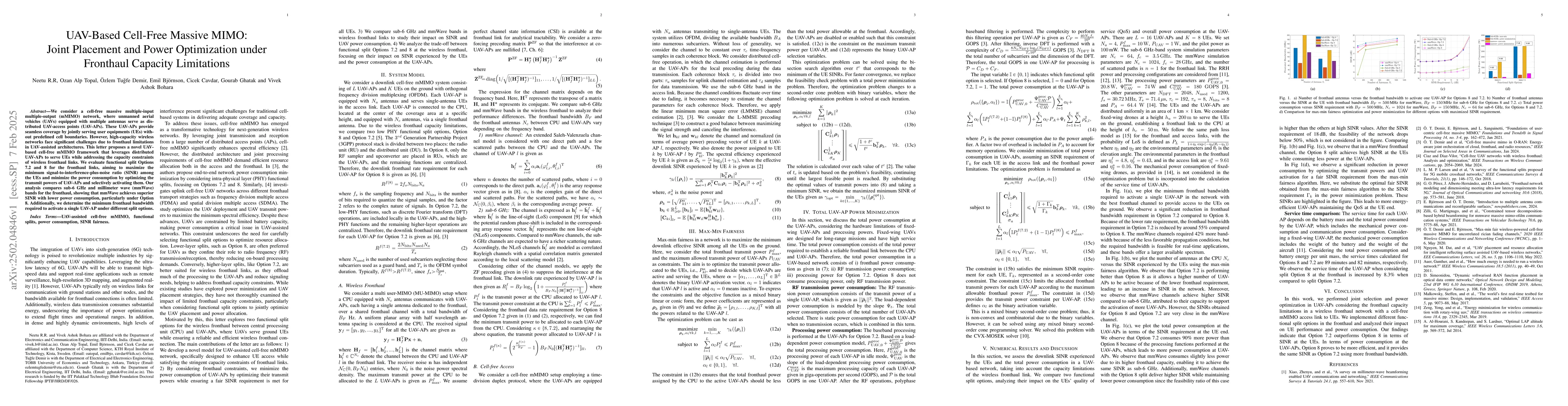 Thumbnail for UAV-Based Cell-Free Massive MIMO: Joint Placement and Power Optimization
  under Fronthaul Capacity Limitations
