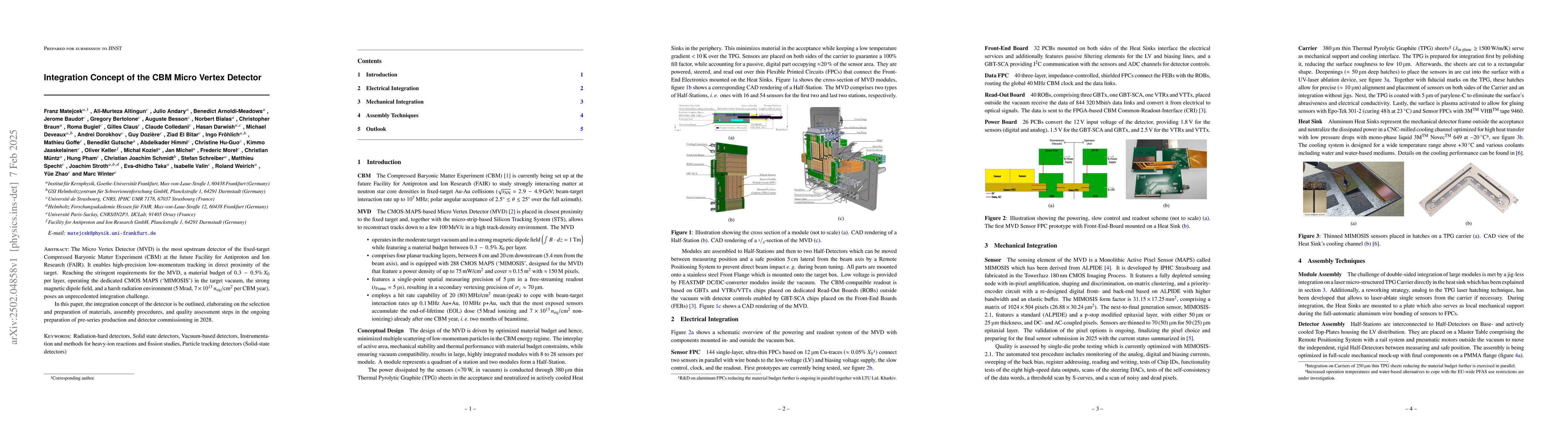 Thumbnail for Integration Concept of the CBM Micro Vertex Detector