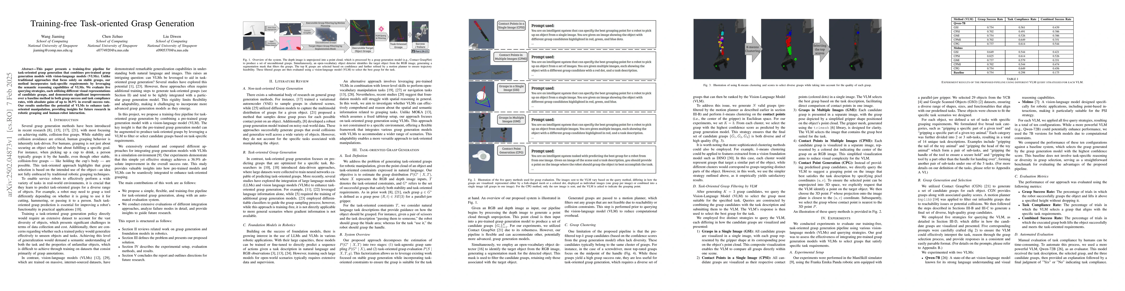 Thumbnail for Training-free Task-oriented Grasp Generation